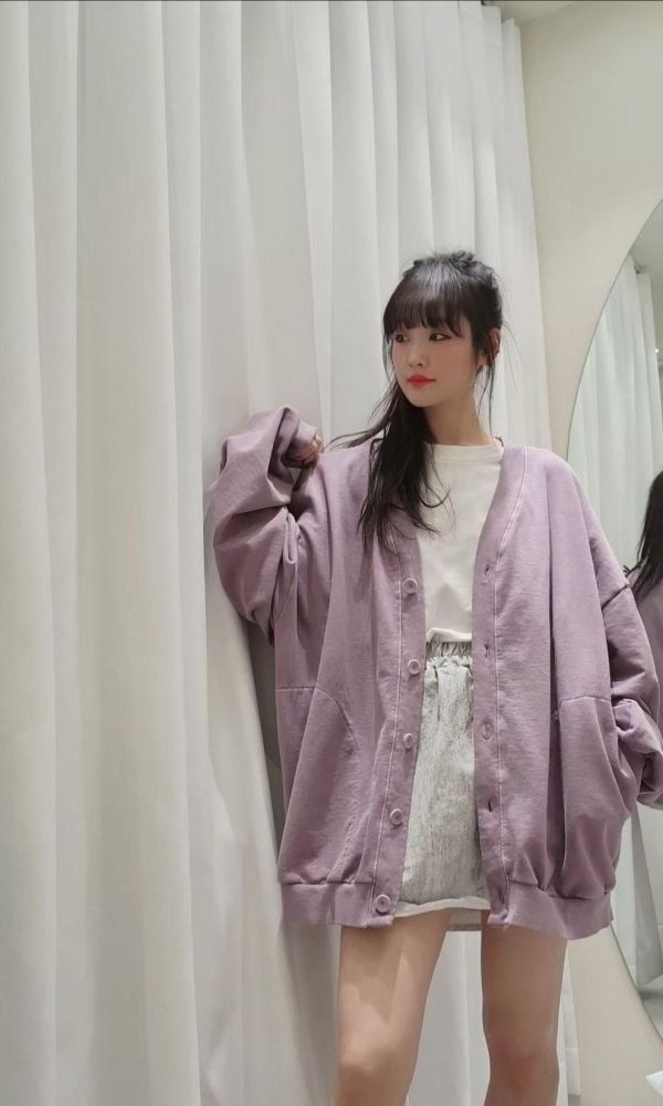 正韓萬年不敗的大罩衫（杏/紫） 