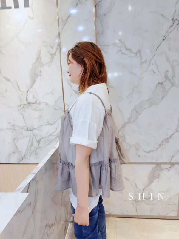 韓式小姊姊透紗外罩背心(灰/粉紫/白) 