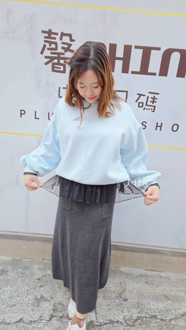 網紗荷葉下襬網紗內搭(黑/粉/紫/白) 