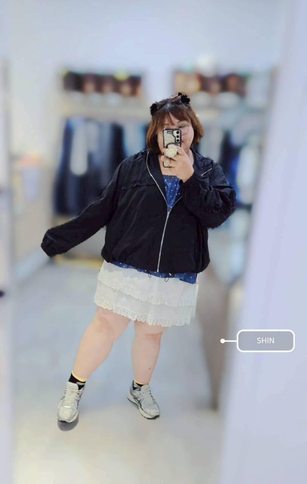 日系女孩兒荷葉設計夾克(杏灰/白/黑) 