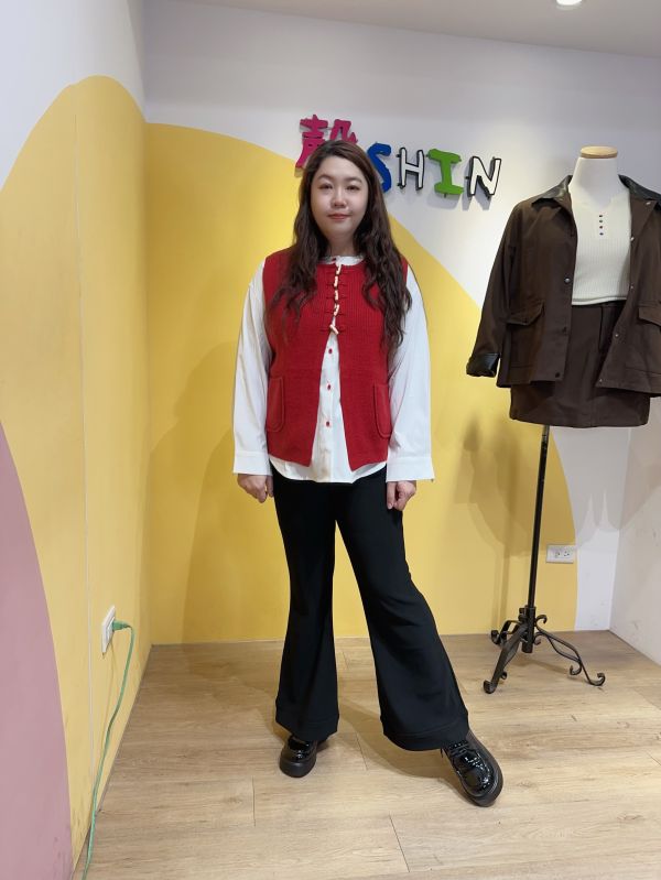 大口袋鬆緊西裝喇叭褲 