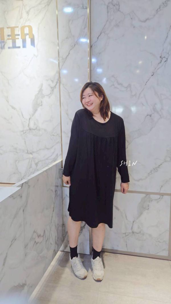 長袖莫代爾睡衣(黑/藍) 