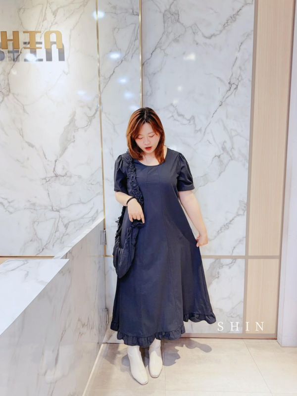 仙氣飄飄斜垮包方領洋(黃/粉/紅/藍) 