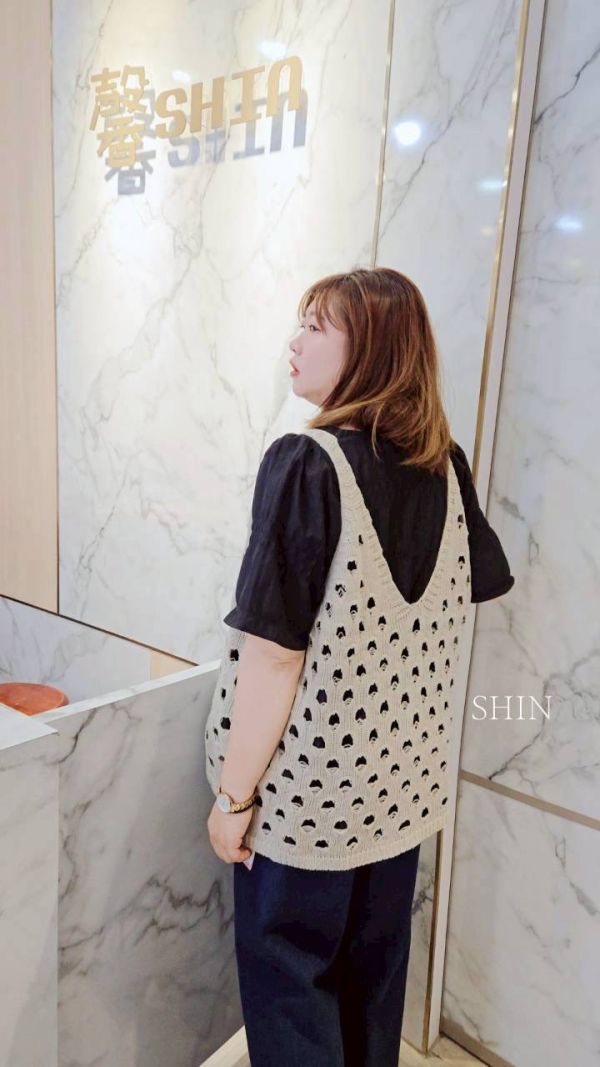 大洞洞針織背心(杏/灰/黑) 