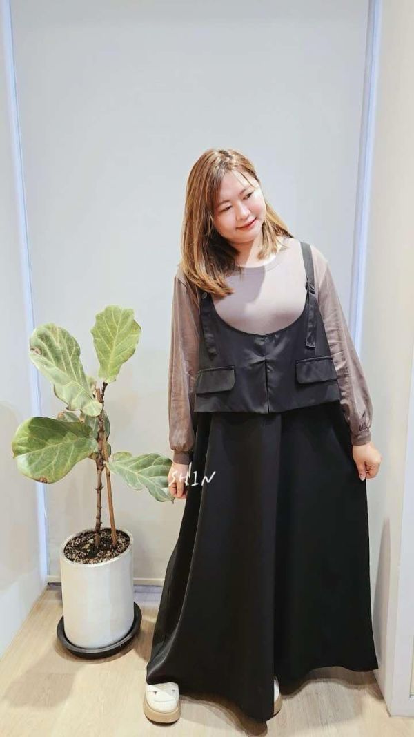 假兩件洋裝(黑) 