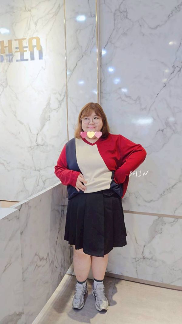 撞色曼巴棉T(藍/紅) 