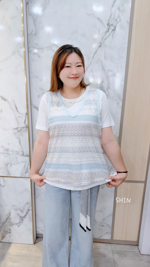 海洋風貝殼珍兩件上衣組 