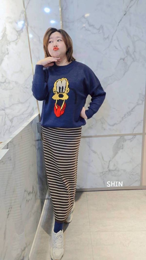 最可愛布魯托針織上衣(藍/杏/灰/粉) 