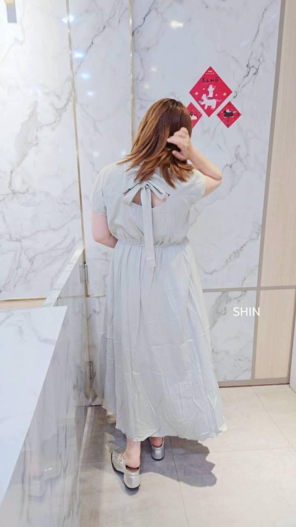 好好看棉麻後抽繩小開洞長洋(米杏/柔綠) 