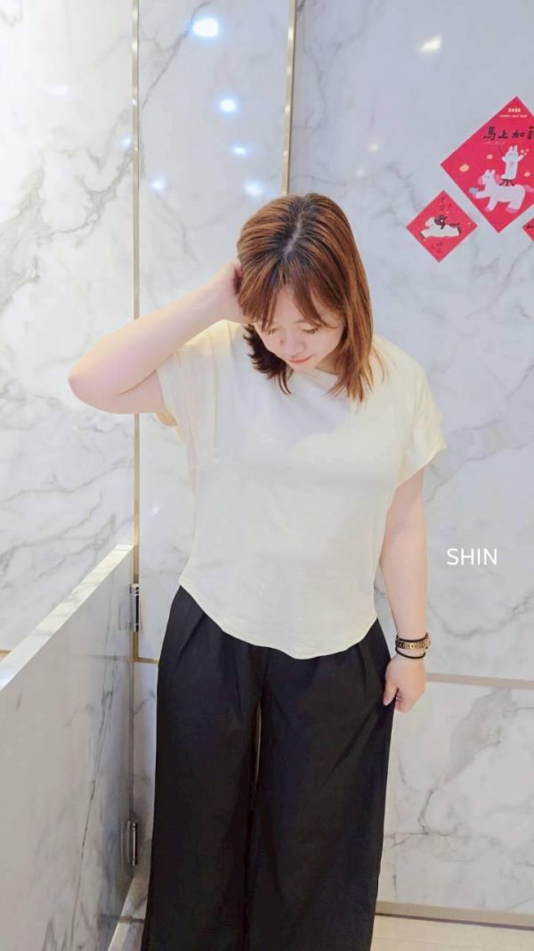 水水後蝴蝶結素T(紫/黑/杏) 