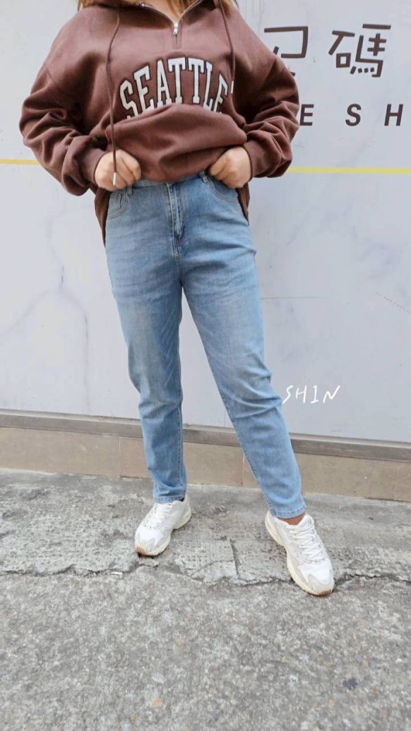 韓版褲頭跳色牛仔褲 