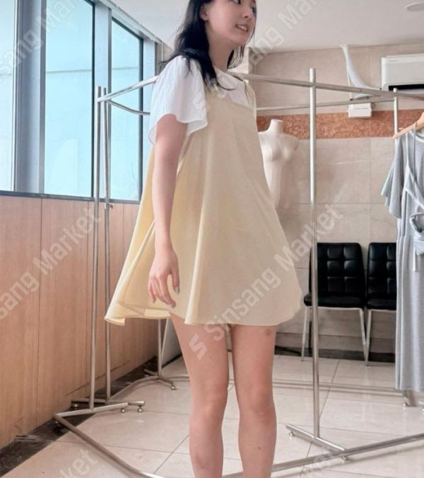 正韓那麼可愛的糖果背心短洋（粉/芥黃/灰） 