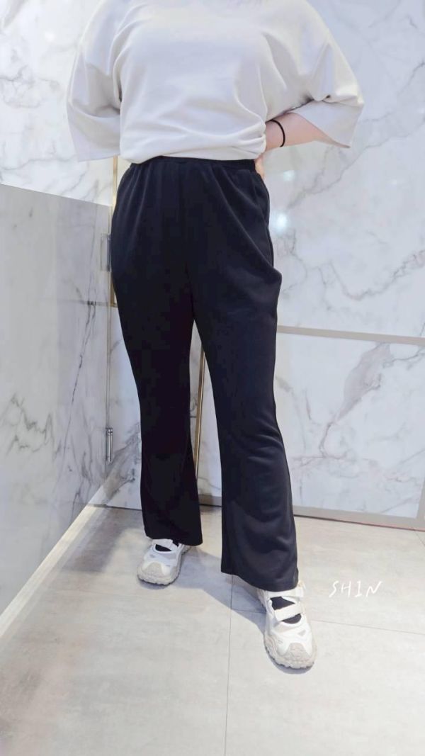 棉花糖女孩必備太空棉喇叭彈性褲 