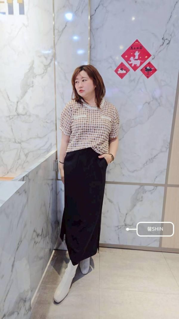 太空棉綁帶長裙(黑/咖) 