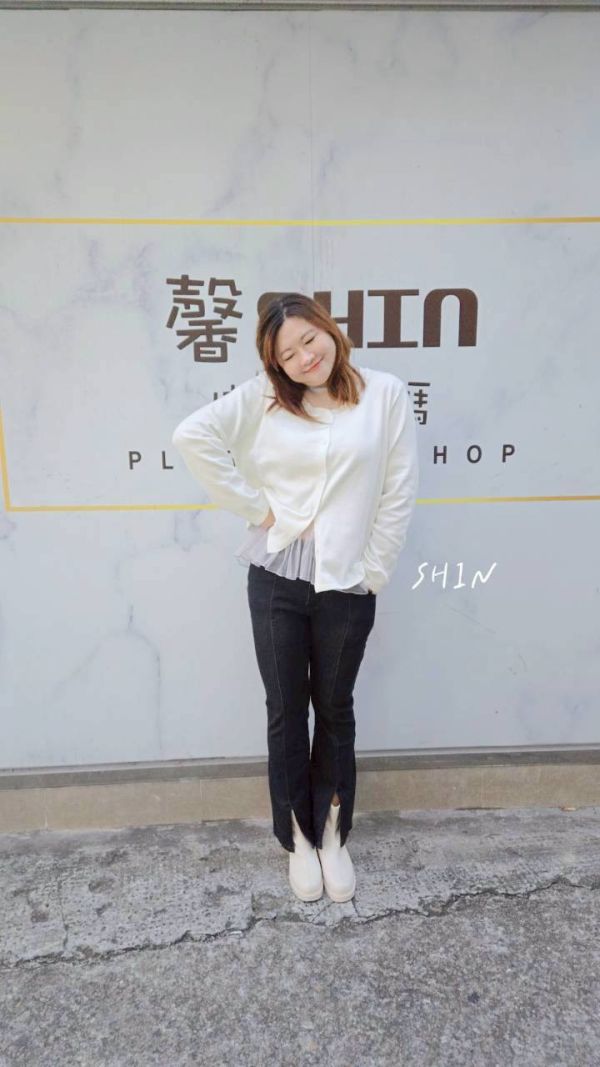 針織排扣上衣外套(黑/白/藍) 