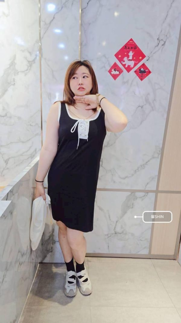 辣妹綁帶長版背心(奶茶/黑) 