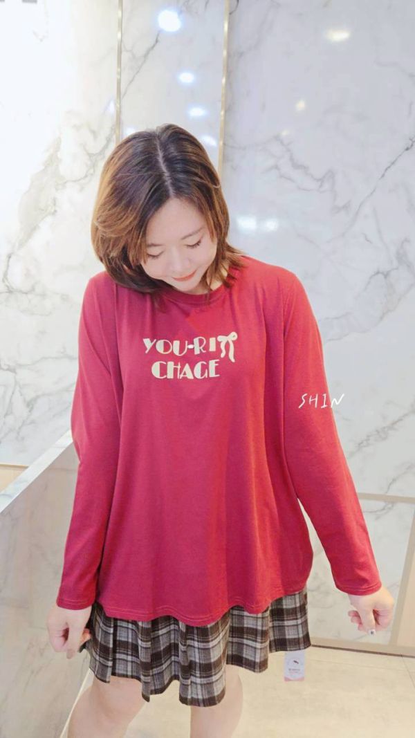 冰瓷棉英字必買T(紅/黑) 