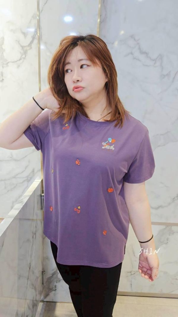 小圖狗狗萊卡上衣(黑/紫) 