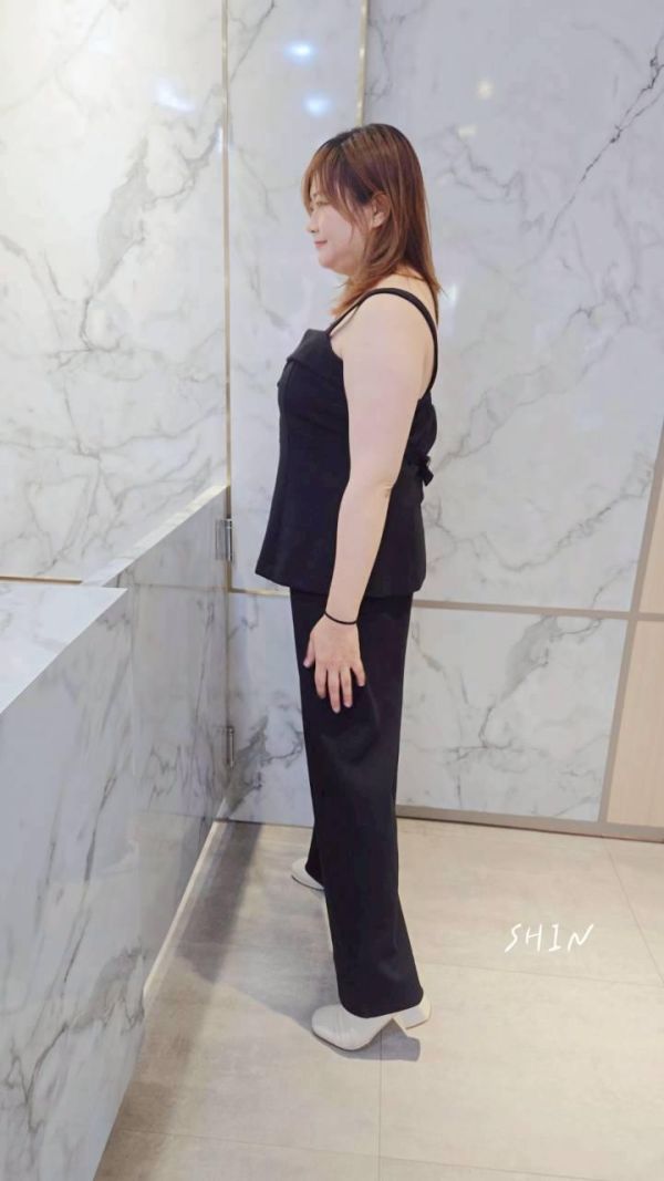 高質感風格螞蟻腰俐落套裝(灰/黑) 