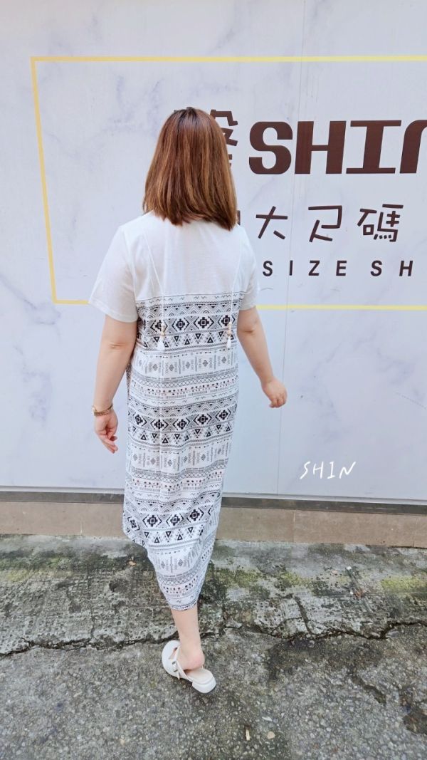 波西米亞風假兩件洋裝 