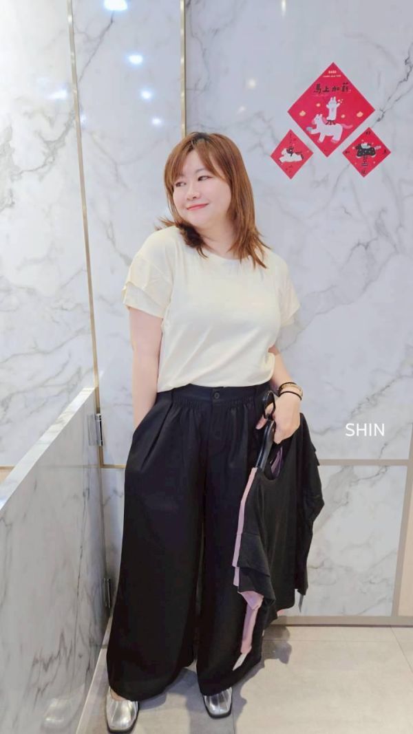 水水後蝴蝶結素T(紫/黑/杏) 