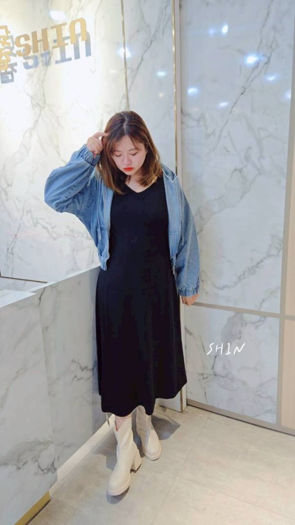 雙面穿軟軟背心裙(黑/杏) 