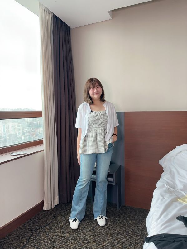 正韓平口格子背心 