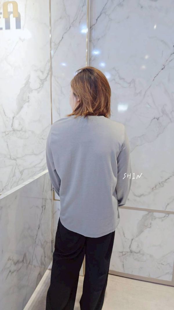 下擺拉鍊設計太空棉T 