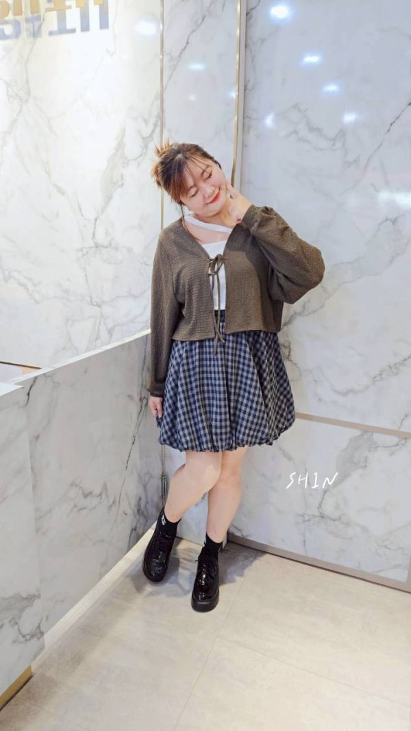 韓版皺皺綁帶罩衫(藍/咖/杏/黑) 