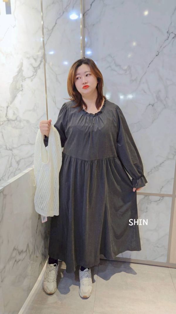 好溫柔的長洋+針織胸抽繩背心 