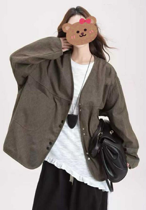 復古滿版帥性慵懶外套 