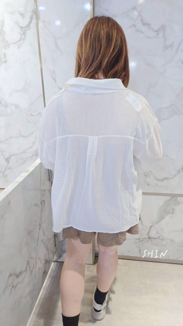 雪紡襯衫背心短褲三件套(咖/黑) 