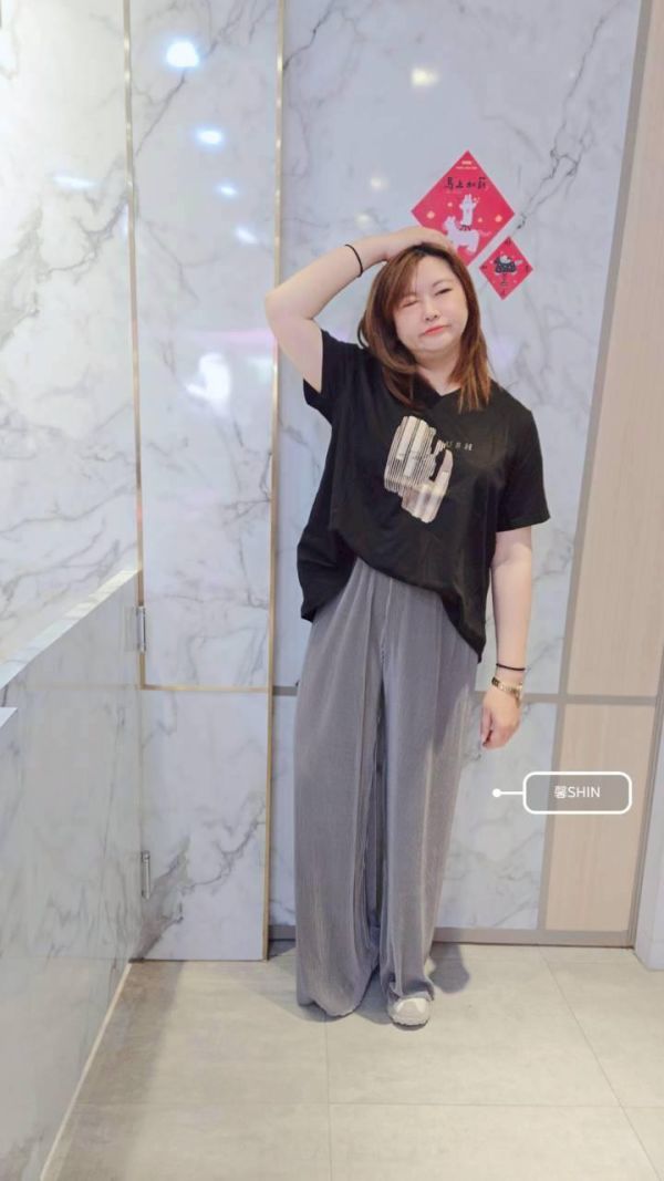 夏天最愛幾何圖冰瓷棉T(粉/黑) 