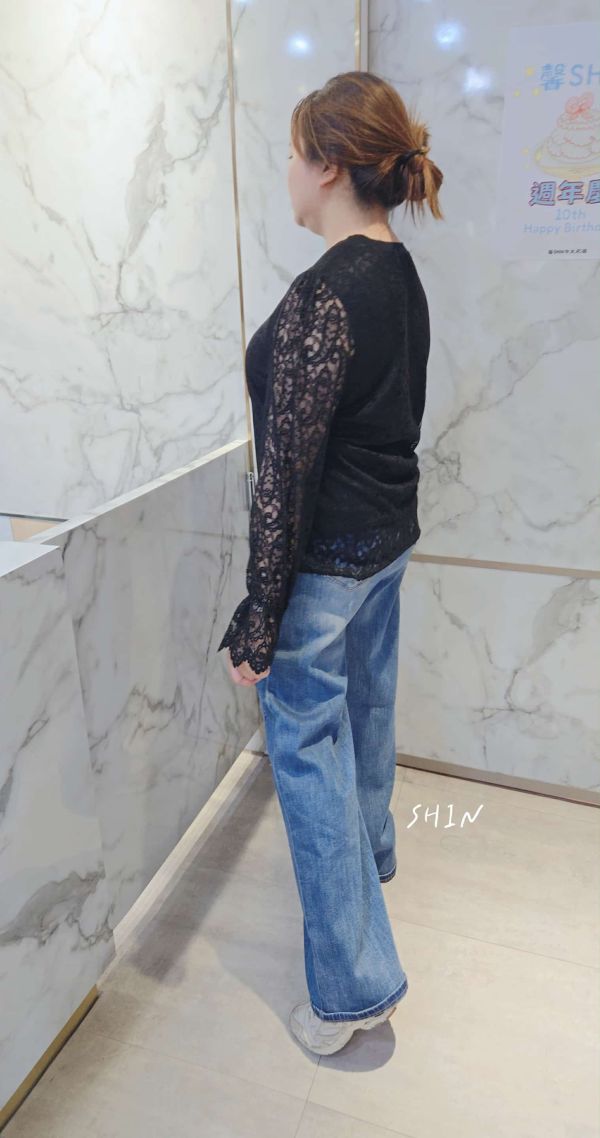 變形蟲蕾絲衣(杏/黑) 