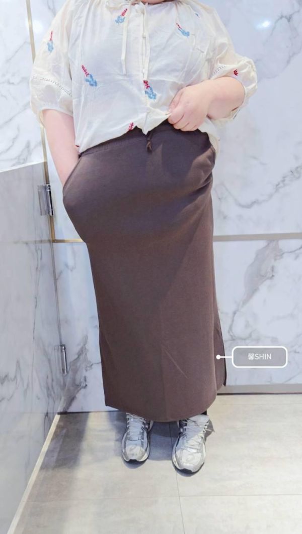 太空棉綁帶長裙(黑/咖) 