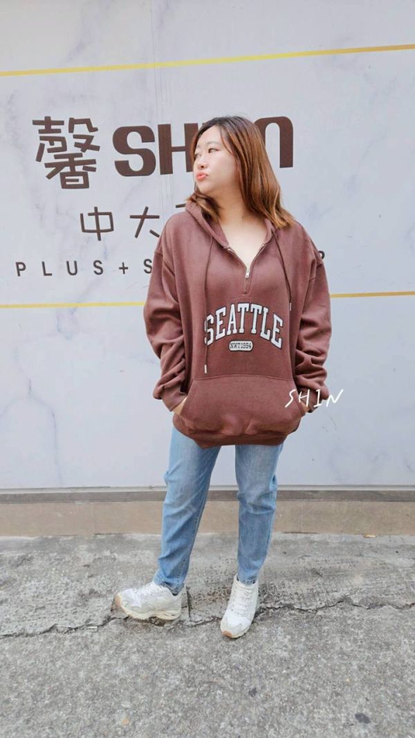 西雅圖帽T(黑/咖/米灰/深藍/粉) 