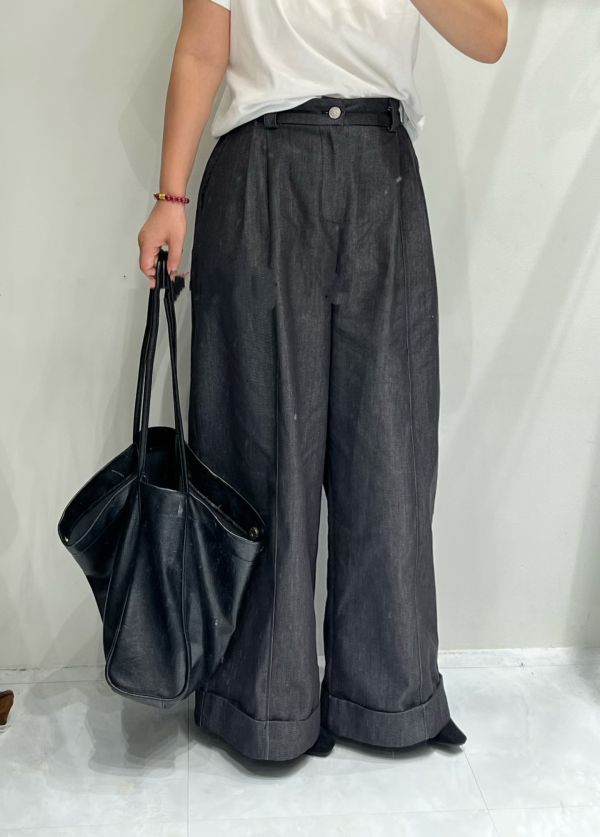 天絲壓摺西裝褲 