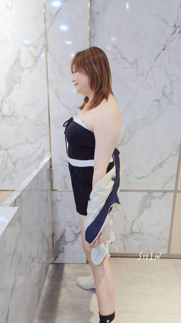 好辣的太空棉撞色平口套裝(奶茶/黑) 