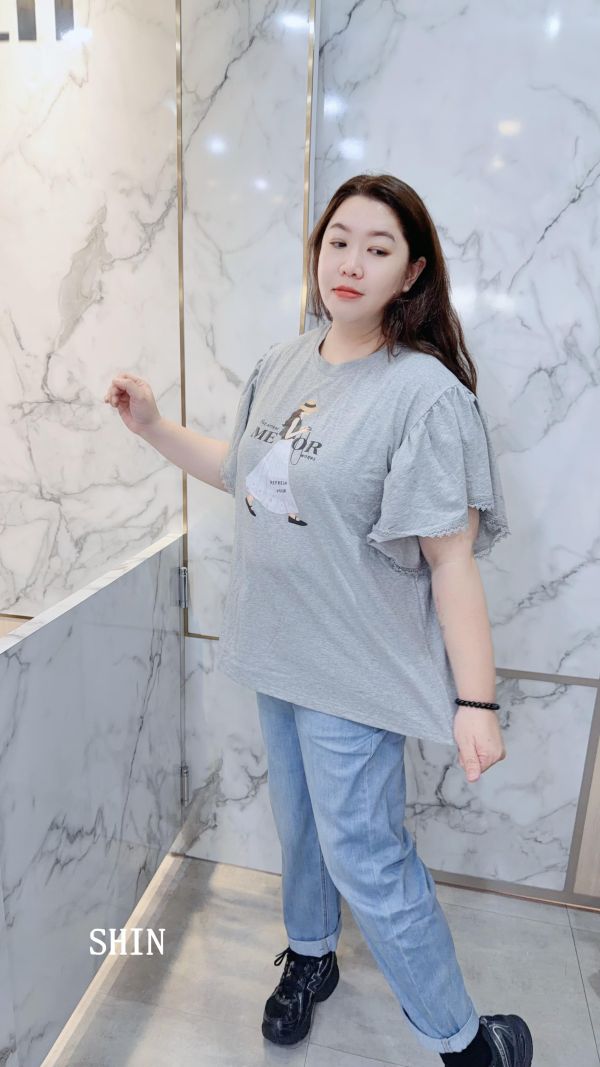 氣質女漂亮袖涼感T(黑/灰) 
