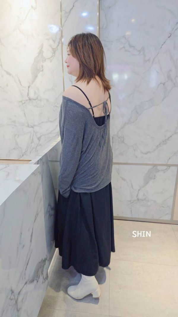 柔弱風細肩長洋+兩穿外罩 