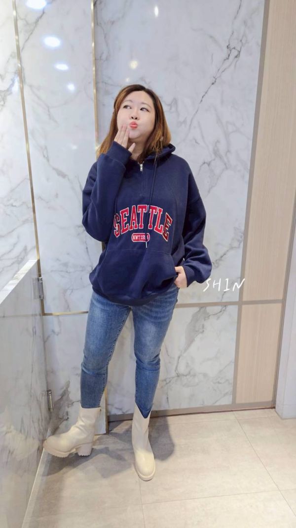 西雅圖帽T(黑/咖/米灰/深藍/粉) 