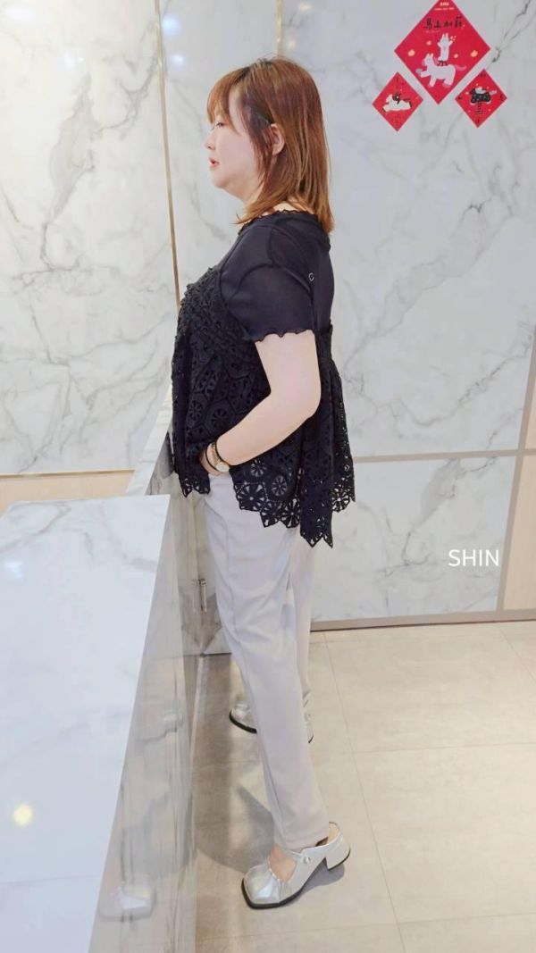 超高性價比 真兩件漂漂上衣(杏/黑) 