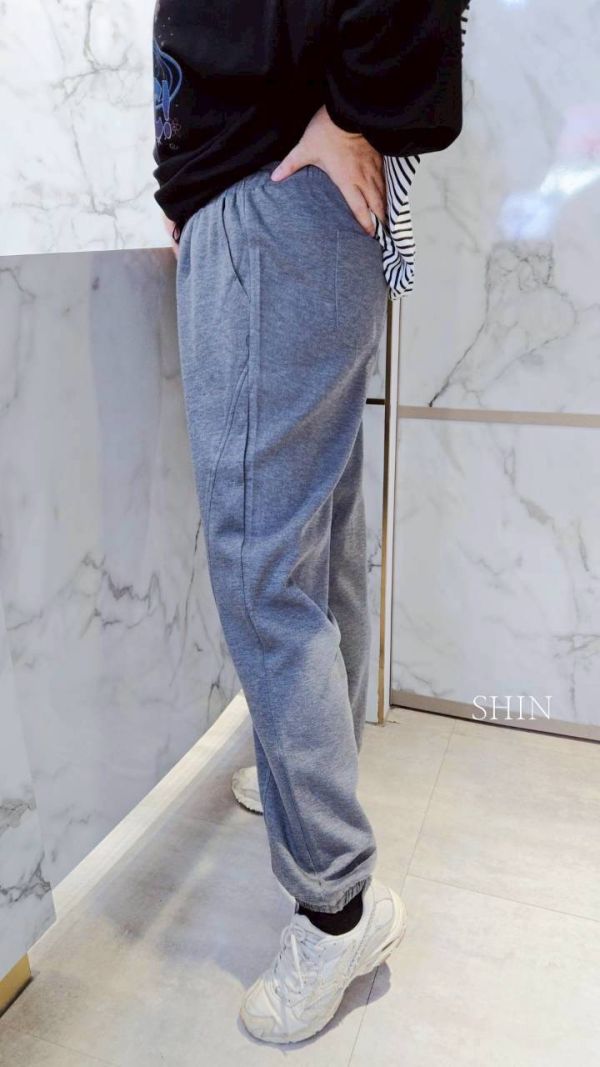 空氣棉束腳休閒褲(黑/灰) 