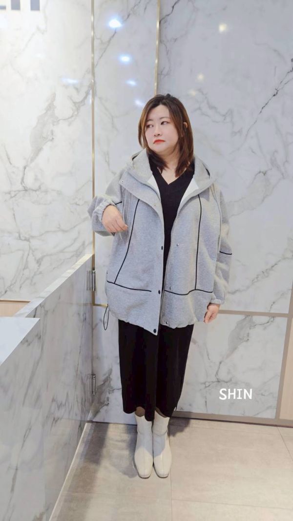 剛剛好厚度明線夾克外套(黑/灰/紅) 