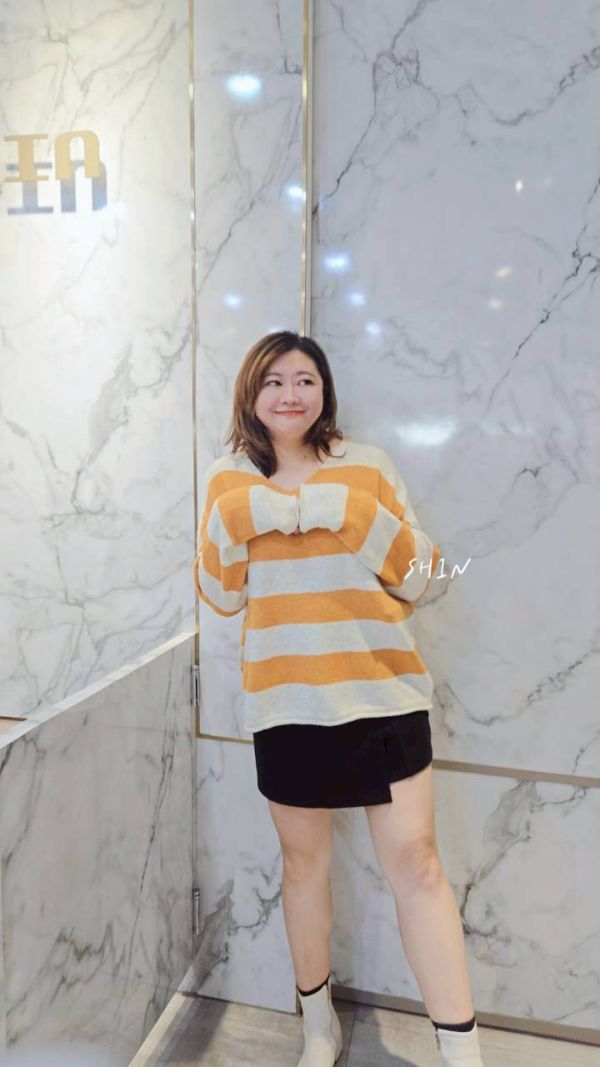 不修邊粗條紋毛衣(燕麥/黑白/白紅/橘/綠咖/藍) 