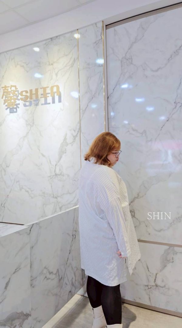 細條反摺領釦襯衫 