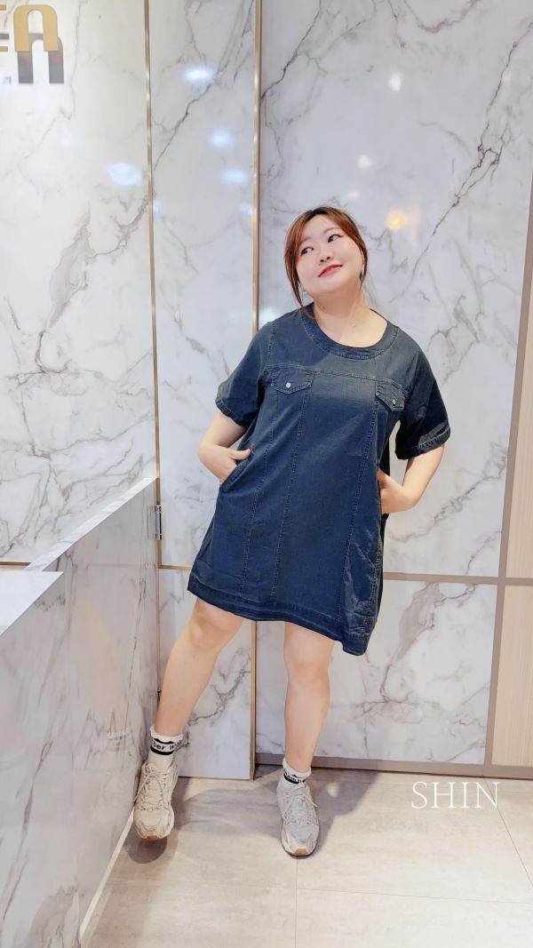 高級復古牛仔長版上衣 