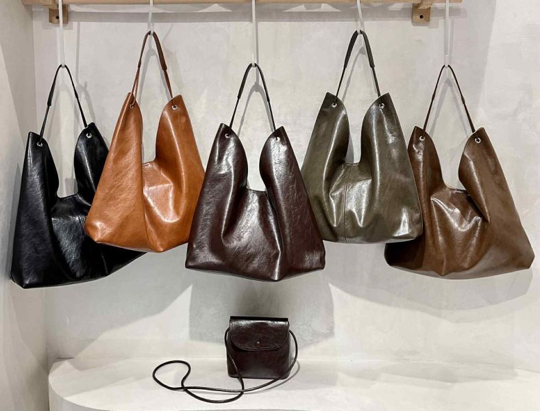 韓版細線大包+斜背小包(咖/黑/泥/堅果棕) 