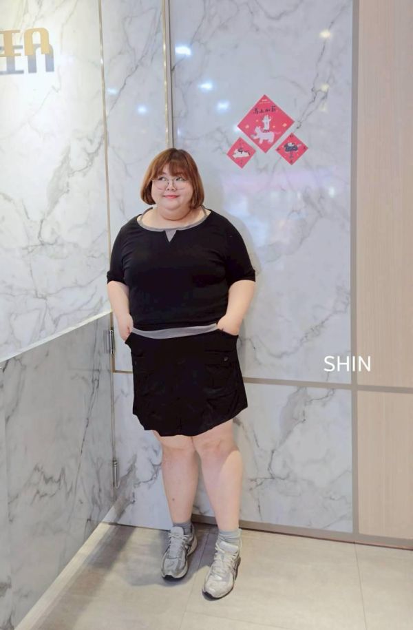 假兩件V造型上衣(灰/黑/紅) 