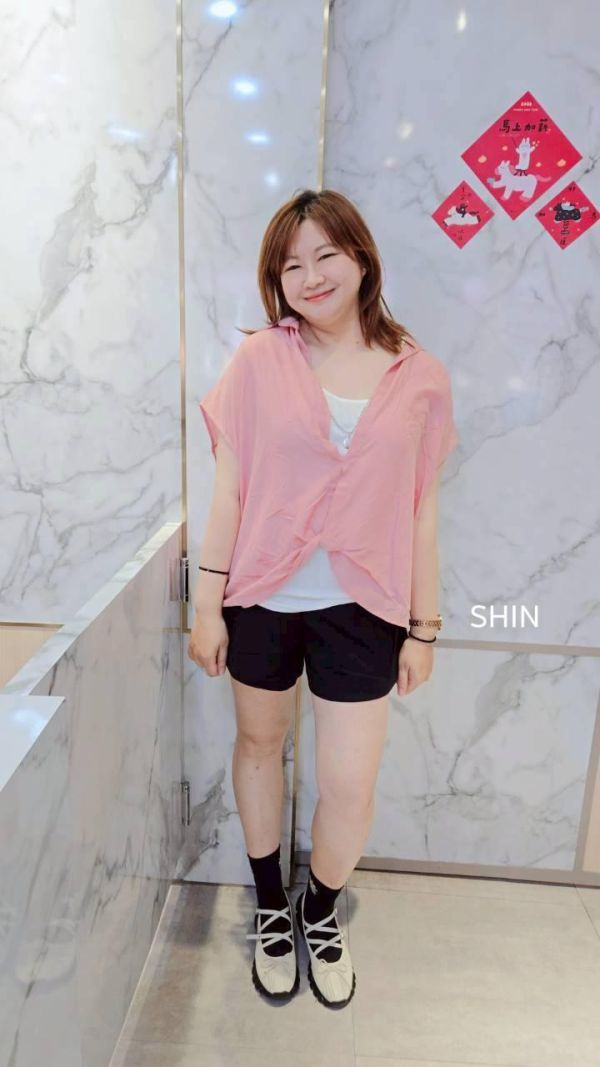 真兩件背心+項鍊襯衫(芥黃/粉/深藍) 